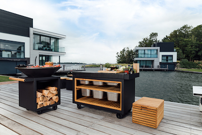 Outdoor kitchen with wheels, complete outdoor kitchen easily movable