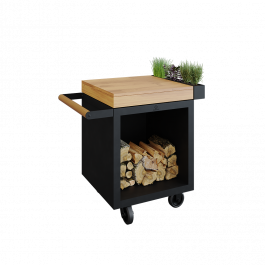 Mise en Place Table Black 65 PRO Teak Wood